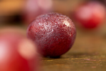 close up grapes after washing the berries, clean wet grapes safe for eating