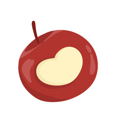 red apple on white background
