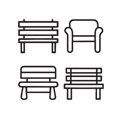 Bench vector icon bold slats