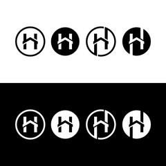 letter H and roof logo designs