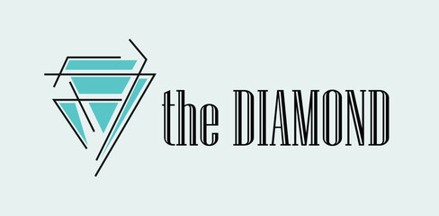 Stylized diamond logo evokes luxury