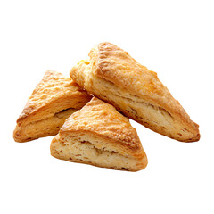 Naklejka premium Delicious Golden Triangle Scones Perfect for Tea Time isolated on transparent background
