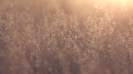 Obraz premium Golden hour light on meadow grasses