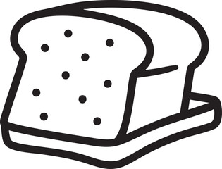 Simple Black and White Outline of a Loaf of Bread with Visible Holes minimalist black