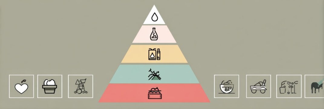 Overview of Maslows Hierarchy of Needs Presented in a Pyramid Diagram With a Clean Layout and Pastel Colors That Illustrate Various Human Motivations