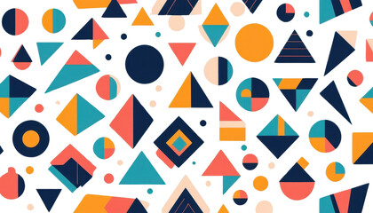 Colorful seamless geometric pattern with triangles, a vibrant abstract vector illustration