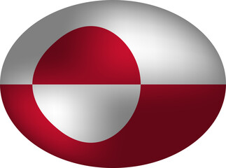 Greenland Flag Vector Art - Red White Circle Oval Design