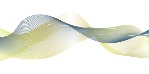 Abstract blue and gold gradient wave line in vector business texture. Pattern line blend curve flow futuristic background. Modern futuristic energy sound waves technology concept background.	
