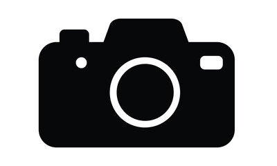 A minimalist silhouette of a camera, black and white, high contrast, vector style 5