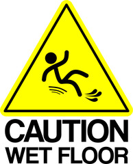 wet floor sign icon vector, isolated on white background