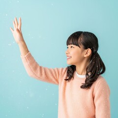 "Whispers of Winter Snow." This image is suitable for seasonal greeting cards, children's book illustrations, or heartwarming winter-themed advertisements.