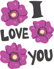 Expressive Floral I Love You with a Sweet and Romantic Greeting