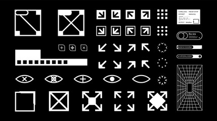Fototapeta na wymiar Futuristic streetwear cyberpunk interface element technology graphic vector design template 