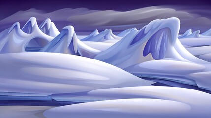 Obraz premium Frozen arctic landscape with soft peaks