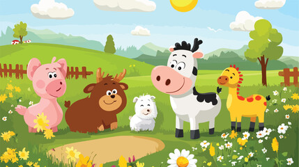 Friendly Farm Characters in Nature