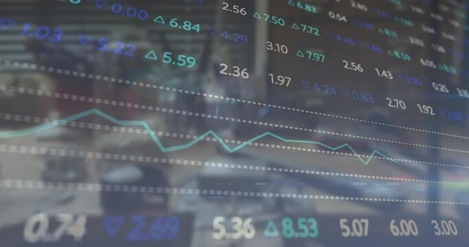 A 4K animation of financial data processing overlays in a workshop setting, illustrating digital finance, business training, global economy, and fintech technology concepts. - Powered by Adobe