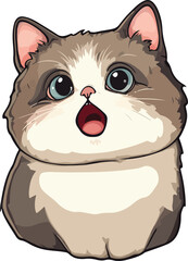 Shocked Cat Face for Stickers