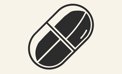 Pill icon, medicine and pills vector silhouettes  