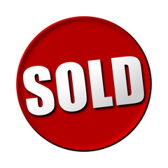 red sold sign button 