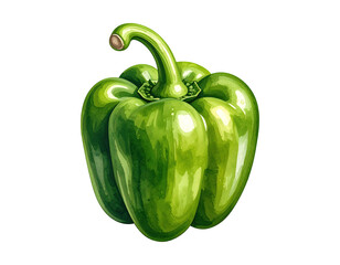 Watercolor illustration of colorful peppers. Food clipart illustration.