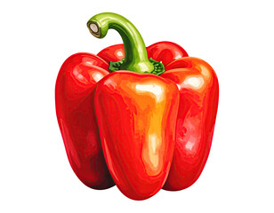 Watercolor illustration of colorful peppers. Food clipart illustration.