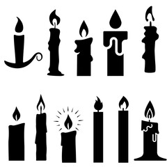Party candles set.modern decorative design used in graphics,celebrations,events.