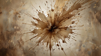 Dynamic Coffee Splash Action Shot, Abstract Artwork, Studio Environment, High-Resolution Image, Creative Concept