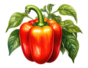 Watercolor illustration of colorful peppers. Food clipart illustration.