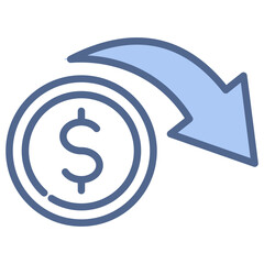 Disadvantage Blue Icon