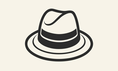 Fedora hat icon,  vector various fedora hat silhouettes 
