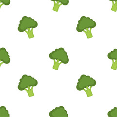 Seamless vector pattern background of broccoli