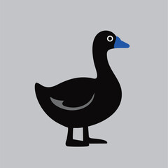 Cute vector goose with big eyes, simple design, great for kids' projects and decor.