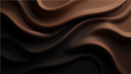 Abstract soft brown  black gradient abstract background with flowing curves and grain texture.