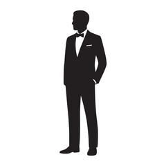 silhouette of a man in a suit