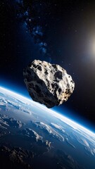 A lone asteroid travels through the vastness of empty space 