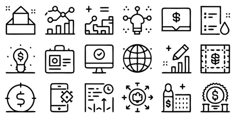 Business and finance line icons set