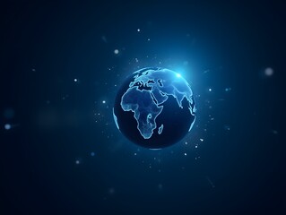 Fototapeta premium Global Network Connection Digital World Earth Globe Communication Technology Concept