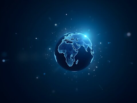 Global Network Connection Digital World Earth Globe Communication Technology Concept