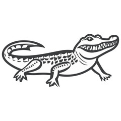 Naklejka premium crocodile, reptile, vector, transparent background, creature, animal, isolated, nature, alligator, amphibian, wildlife, zoo