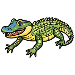 Obraz premium crocodile, reptile, vector, transparent background, creature, animal, isolated, nature, alligator, amphibian, wildlife, zoo
