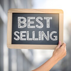 Best Selling Chalkboard Sign - Hand Holding a Popular Bestseller Message