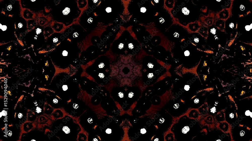 Poster abstract symmetrical design featuring vibrant colors and intricate patterns, ideal for backgrounds