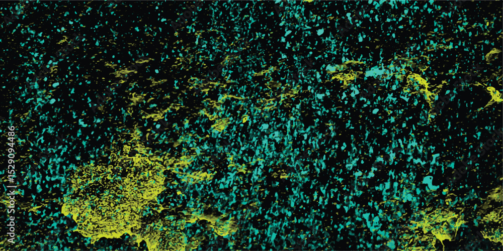 Poster abstract textured artistic background with teal and yellow colors for decorative designs and creativ