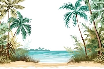 Fototapeta premium Illustration of graphic background outdoors nature beach.