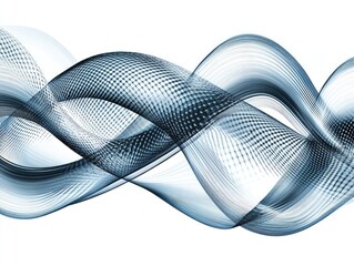 Abstract wavy lines in shades of blue and gray