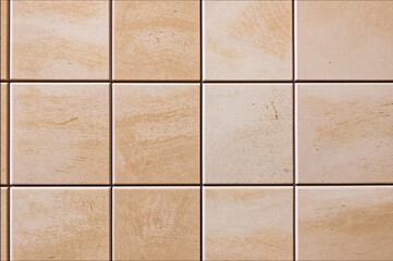Ceramic tile background, full frame. Tiles of different shapes and sizes.
