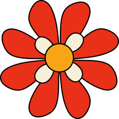 Retro Flower Daisy Groovy 70s