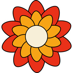 Retro Flower Daisy Groovy 70s