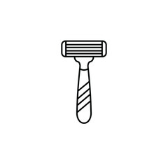 Razor with handle in minimalist line art style  