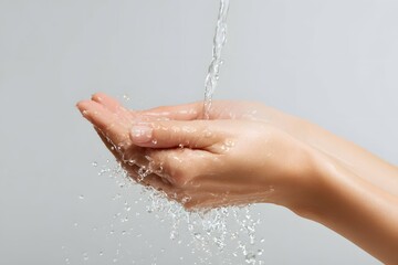 Fototapeta premium Pure water cleanses, inspiring freshness and soothing care.